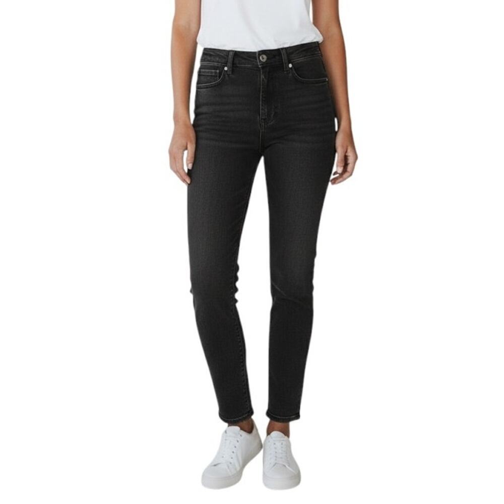 Madewell Women Roadtripper Jeans 25 Bennett Black High Rise Skinny Stretch G7392